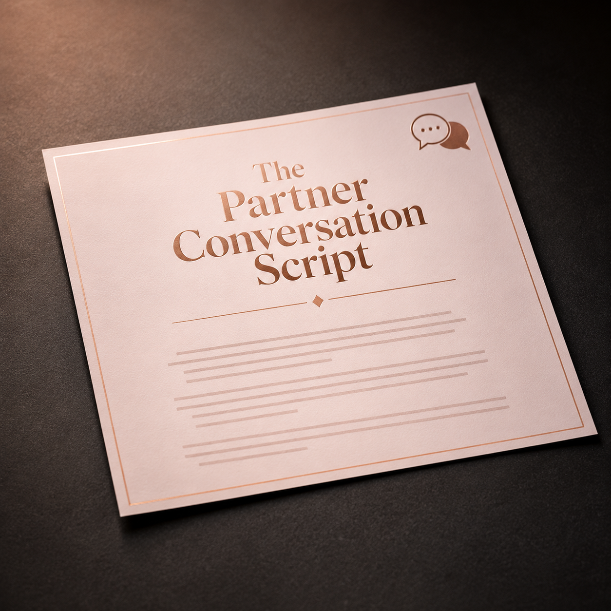 Bonus 1: The Partner Conversation Script